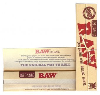 Papírky RAW ORGANIC King Size SLIM, 32ks v balení
