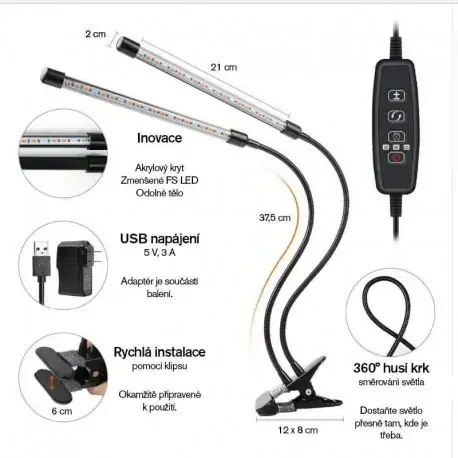 Urban LED osvětlení s klipsem a časovačem 20W