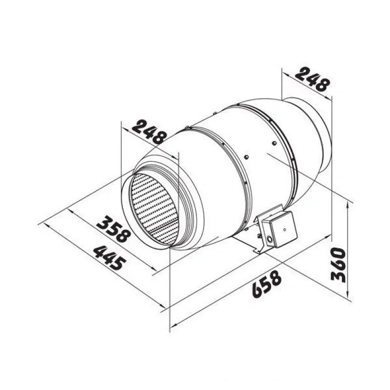 Ventilátor TT Silent/Dalap AP 250, 1050/1330m3/h
