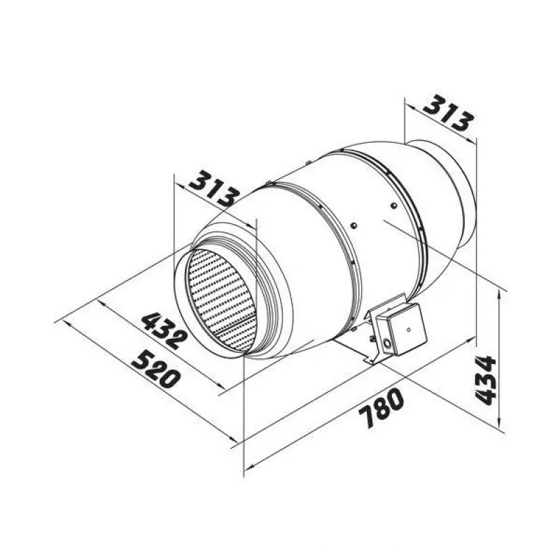 Ventilátor TT Silent/Dalap AP 315, 1530/1950m3/h