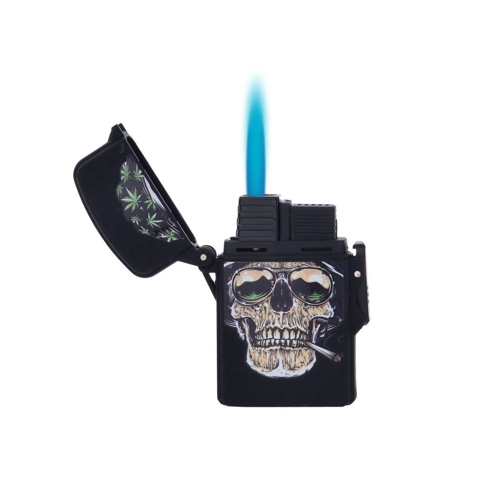 RASTA SKULLS JET FLAME Lighter zapalovač s tryskou - MIX DESIGN