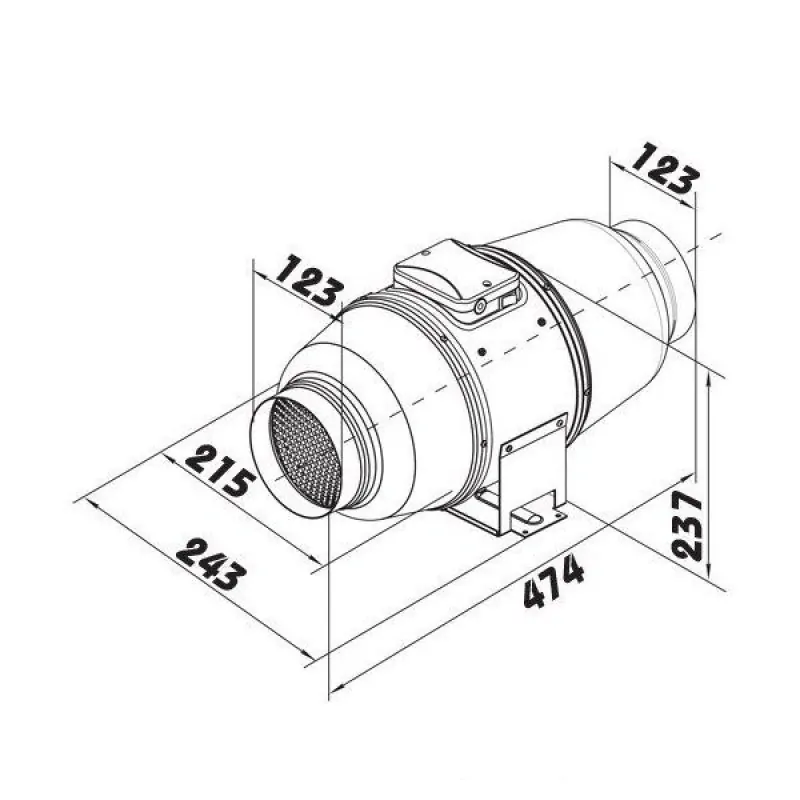 Ventilátor TT Silent/Dalap AP 125, 230/340m3/h