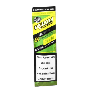 Kush Herbal Hemp Blunt Wraps Ultra Green 2ks/bal.