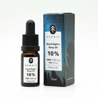 Hemnia Good Night´s Sleep Konopný olej 10%, 1000 mg CBN, 250 mg CBD, 10 ml