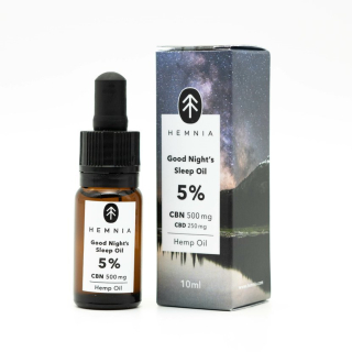 Hemnia Good Night´s Sleep Konopný olej 5%, 500 mg CBN, 250 mg CBD, 10 ml