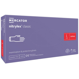 Mercator rukavice Nitrylex Classic violet L, 100 ks