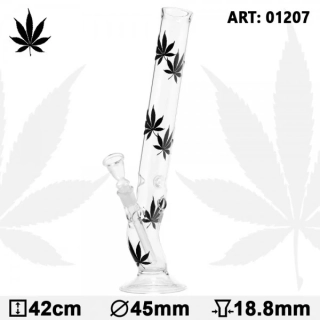 Skleněný bong Multi Black Leaf, 42cm, 18.8mm