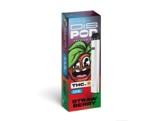 Czech CBD THCV Vape Pen disPOD Strawberry, 25 % THCV, 67 % CBG, 1 ml