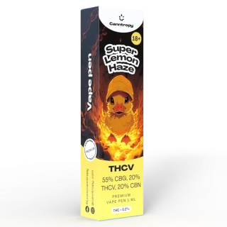Canntropy THCV Vape Pen Super Lemon Haze, 20 % THCV, 60 % CBG, 20 % CBN, 1 ml