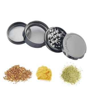 Champ High Shiny Drum Grinder DL12, čtyřdílná plastová drtička, 63 mm, čená
